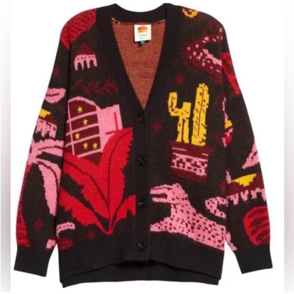 Farm Rio black magic cardigan sz XS NWT